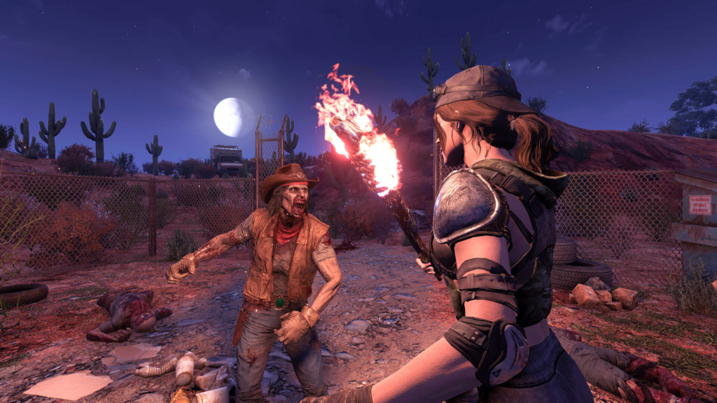 7 days to die player with a torch in the hand 