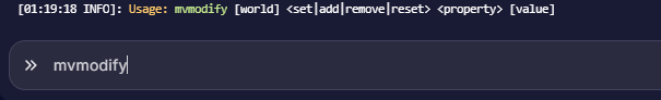 Modifying properties of a Multiverse world in the server console