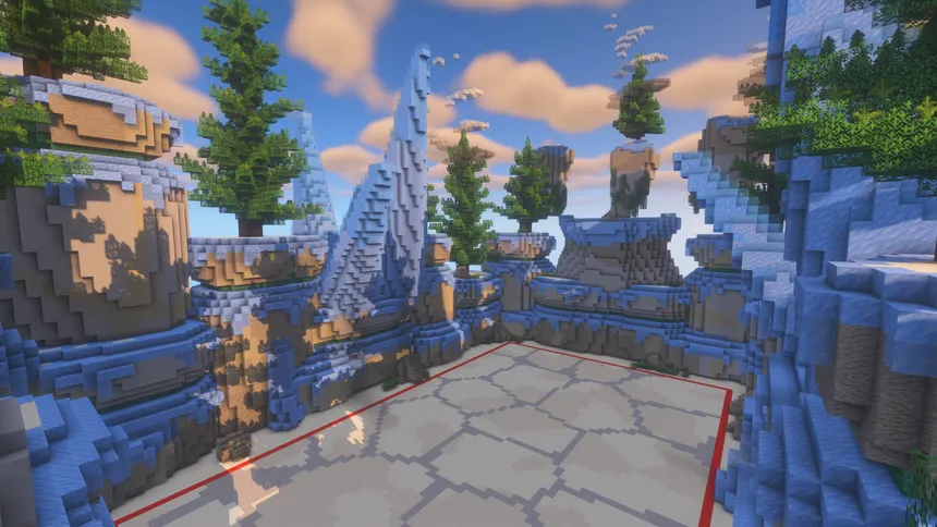 A Minecraft PvP ice themed arena