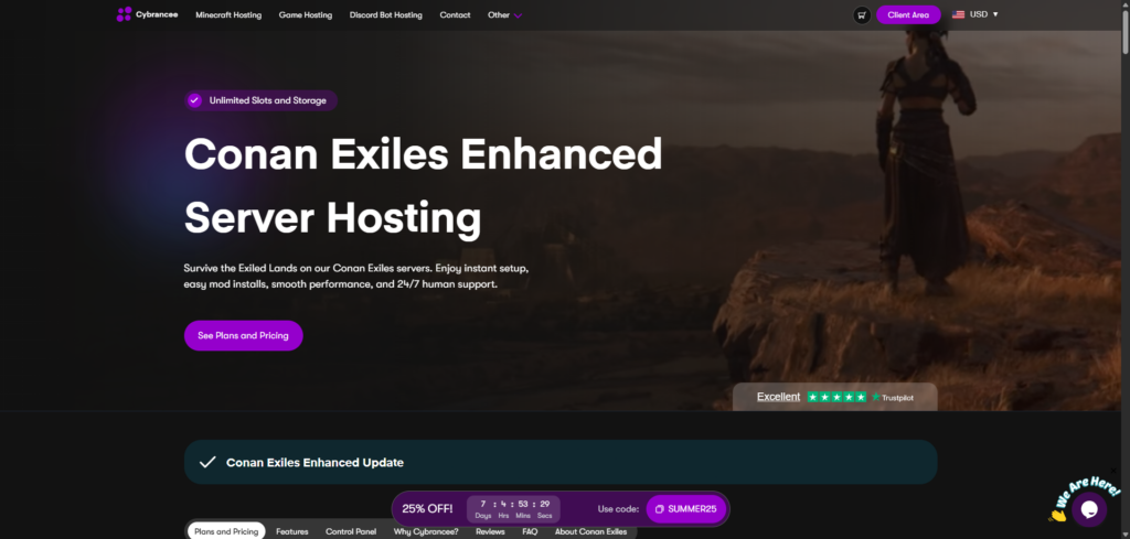 conan exiles hosting page 