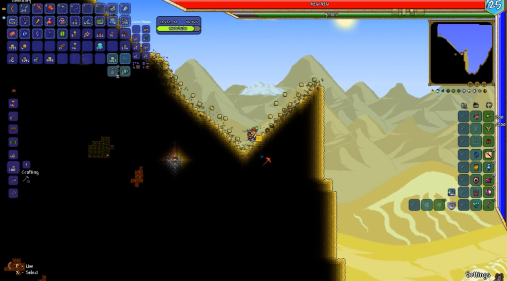 Terraria Vein Miner Gameplay 