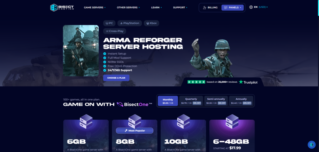 Arma Reforger bisect hosting page 