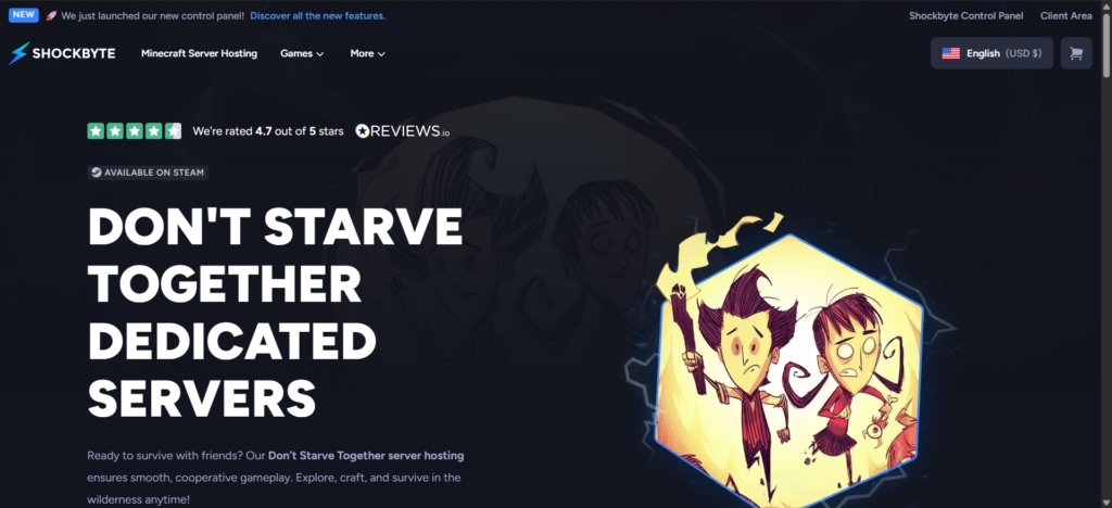 dont starve together hosting page shockbyte