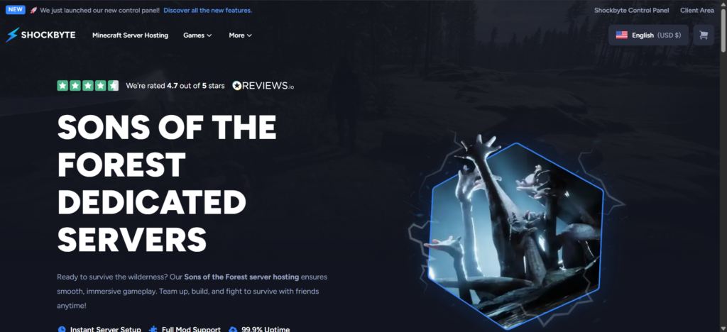 sons of the forest hosting page shockbyte