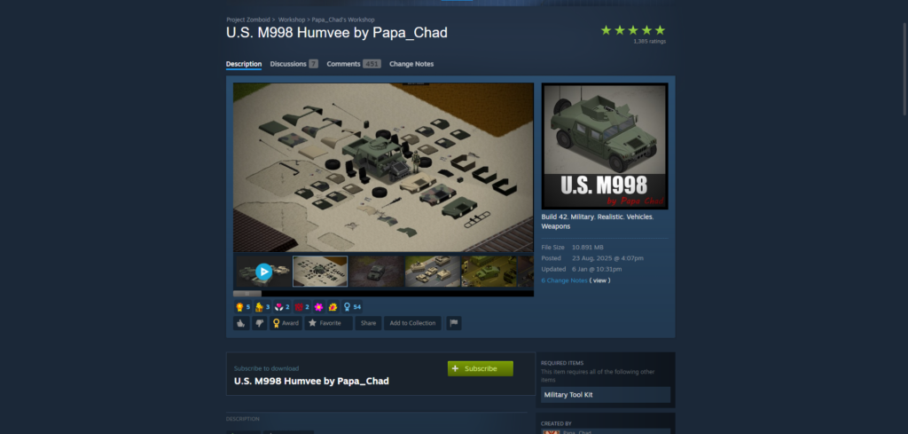 U.S. M998 Humvee workshop mod 