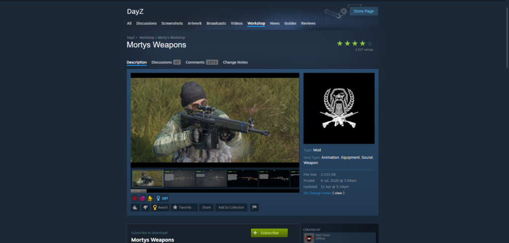 morty's weapons mod dayz