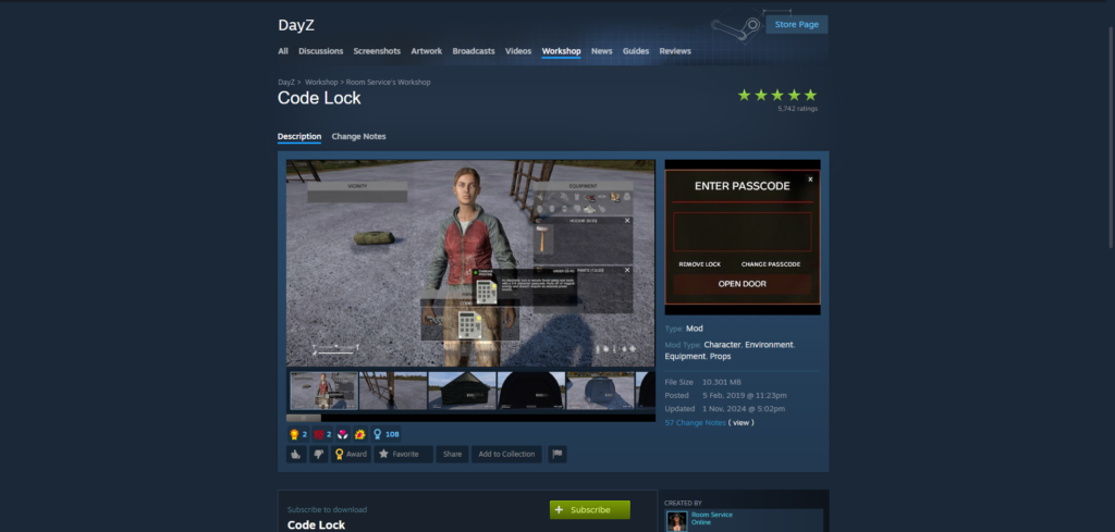 code lock dayz mod 