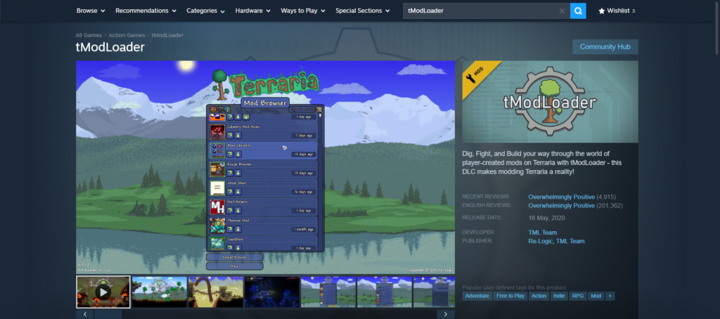 tmodloader steam page 