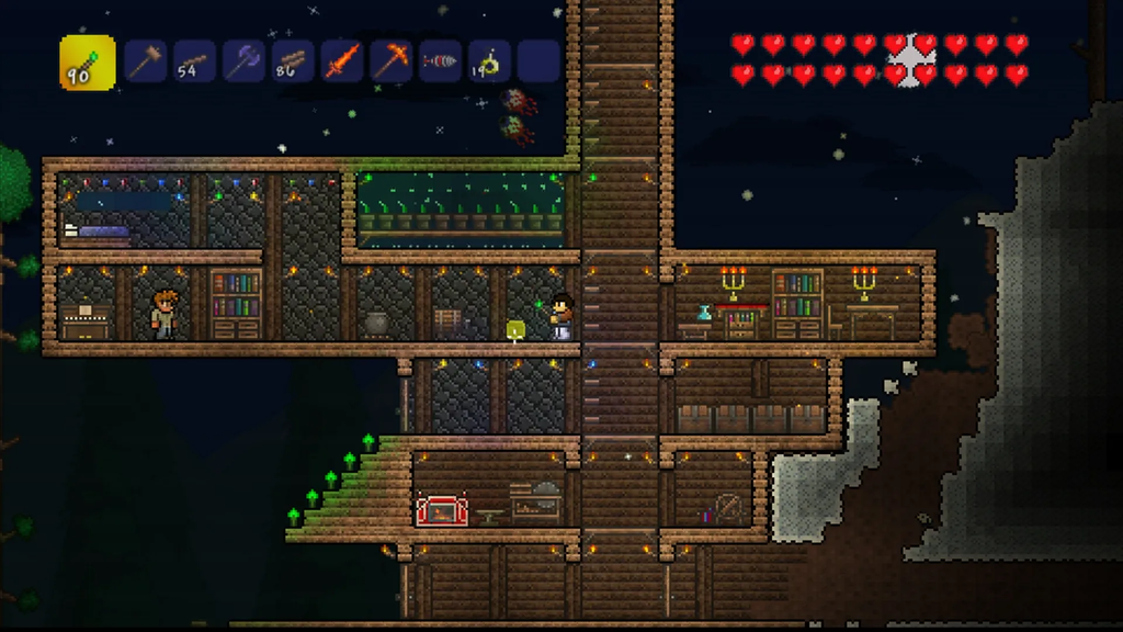 terraria house with player inside