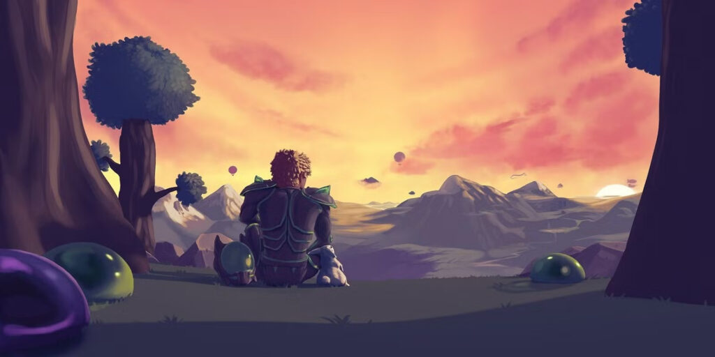 Terraria Character Watching The View