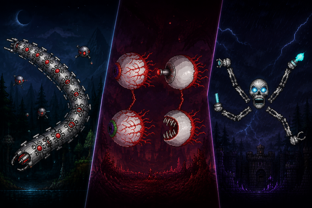 Terraria The Three Mechanical Bosses