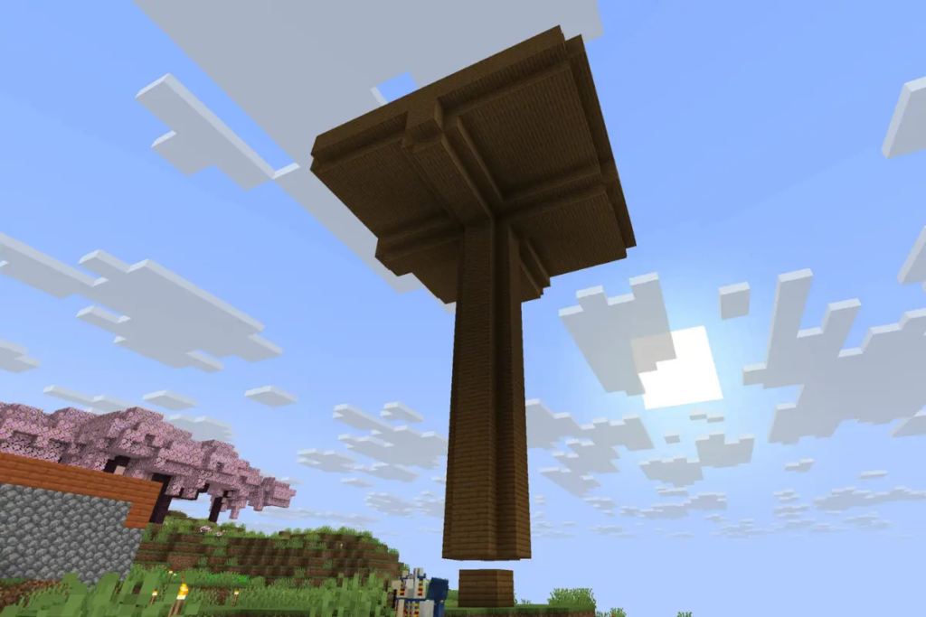 Minecraft Basic Hostile Mob Farm Made with Wooden Blocks