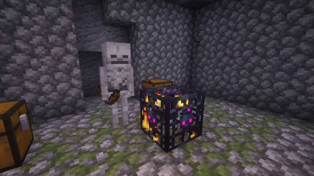 Minecraft Skeleton Standing with Spawner