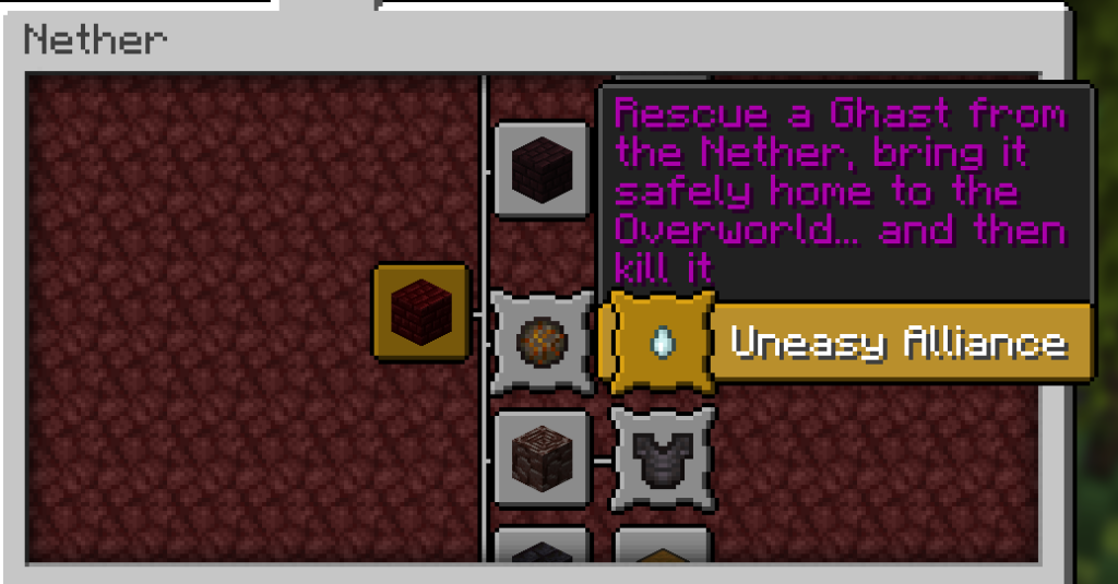 Minecraft Uneasy Alliance Advancement