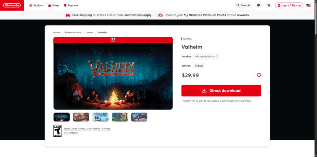valheim store page nintendo