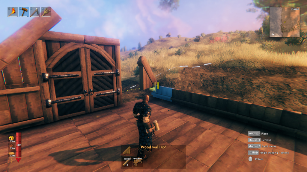 player building something with a hammer valheim