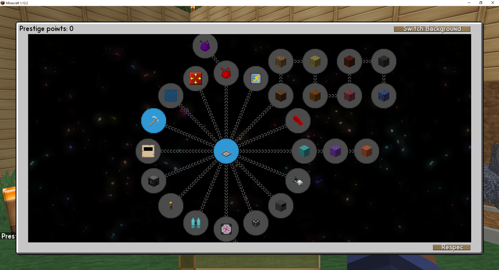 The prestige system with unlockable paths in the SkyFactory 4