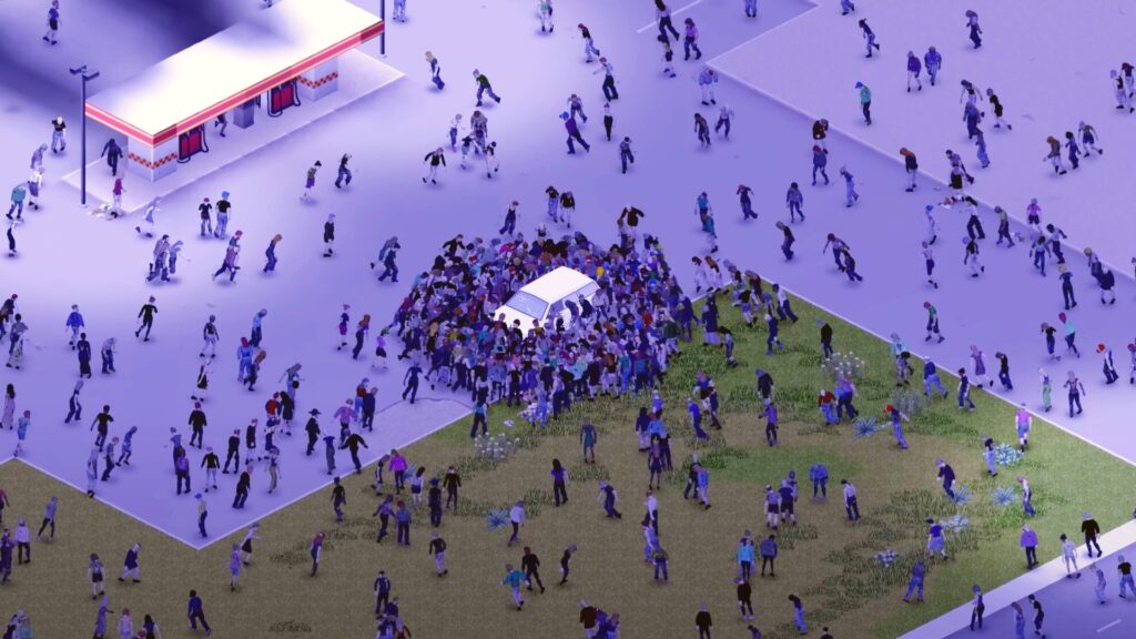 Project Zomboid Player Surrounded by Zombies