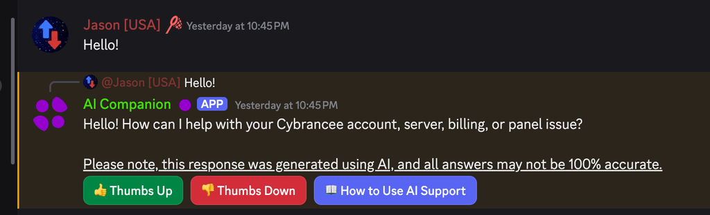 discord user talking to a bot 