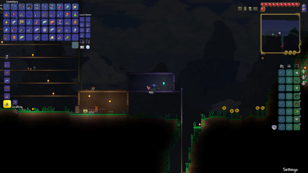 Terraria Base At Night 