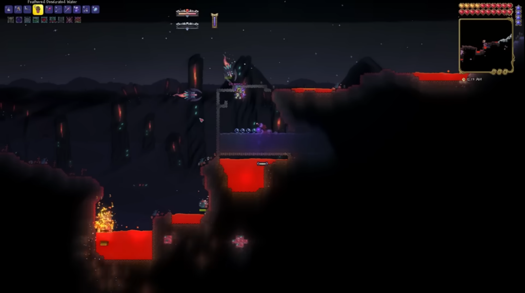 Terraria Multiplayer Gameplay Photo In Underworld Biome