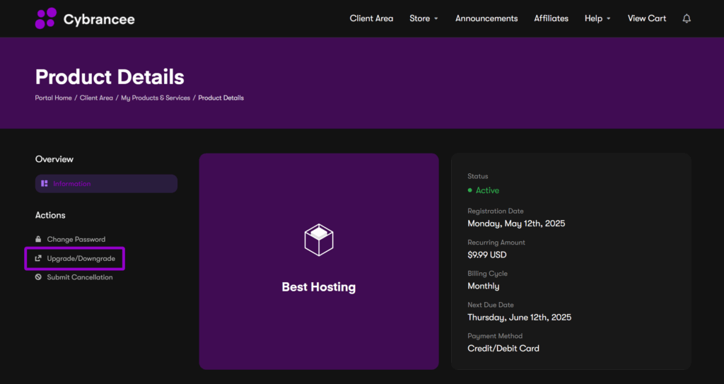 Cybrancee service page