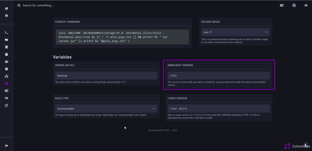 How to change Minecraft Version on Pterodactyl - Cybrancee Knowledgebase