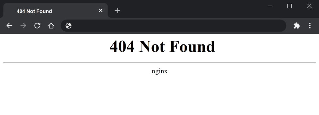404 error on webpage