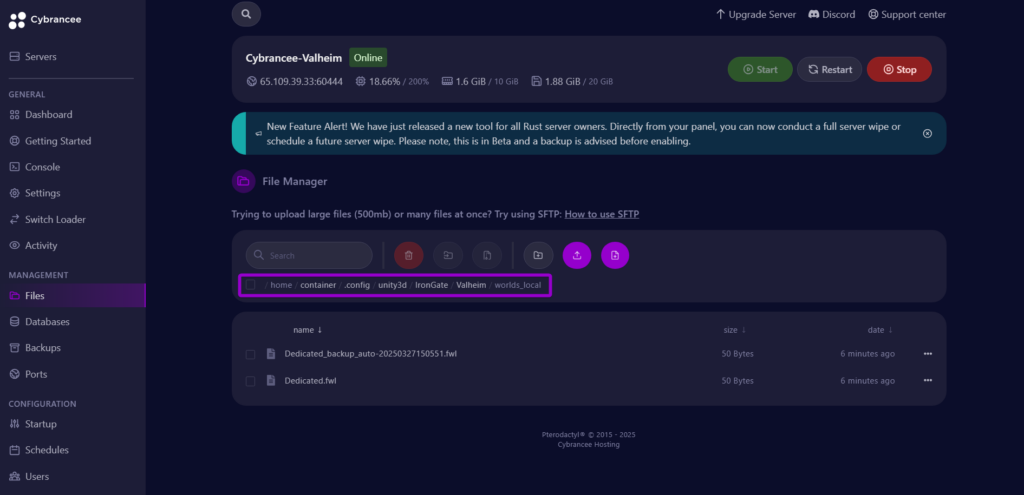 Files screen config path
