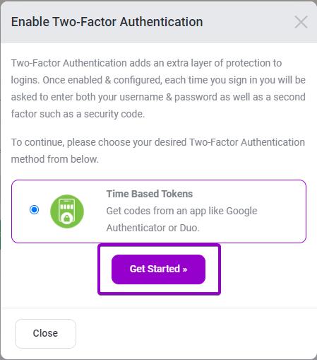 Cybrancee client area two factor instructions
