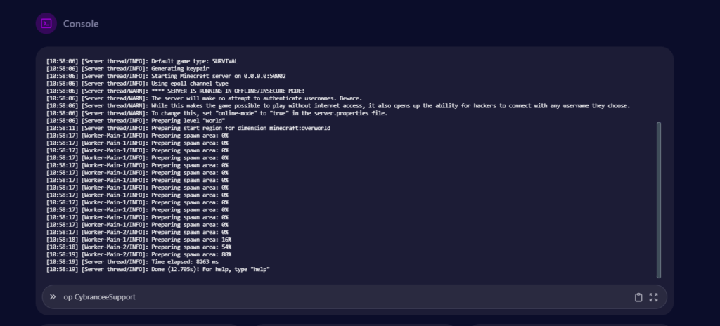 Utilizing op command through the Cybrancee Panel