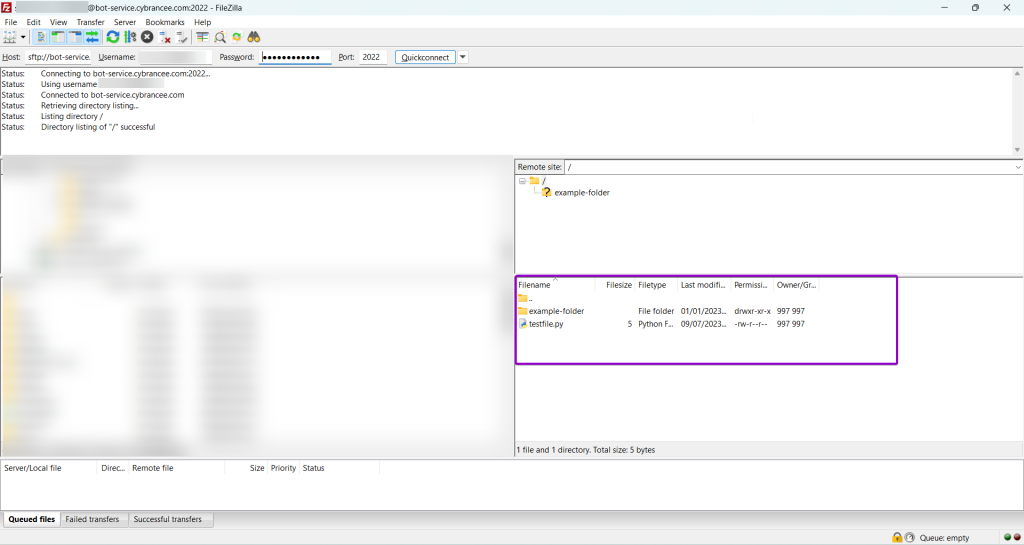FileZilla files