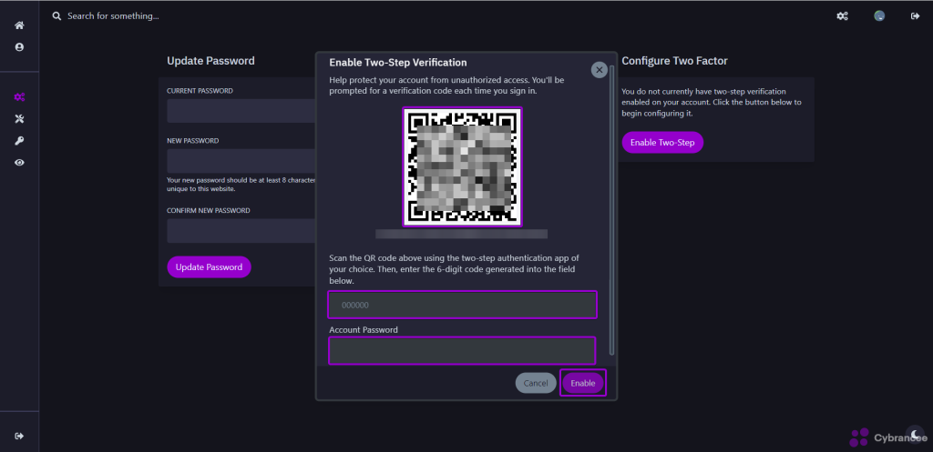 Pterodactyl QR code modal