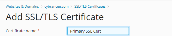 Add SSL/TLS certificate option