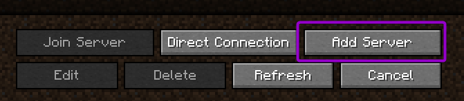 Add server button outlined