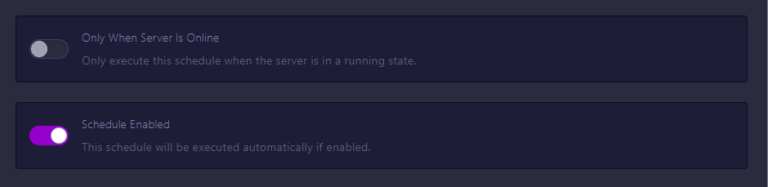 Cybrancee panel cron schedule toggles