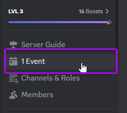 Discord event outlined