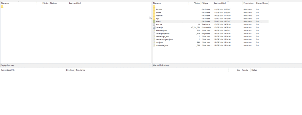 FileZilla SFTP world folder download