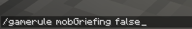 Minecraft creeper explosions in game disable command