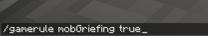 Minecraft creeper explosions in game enable command