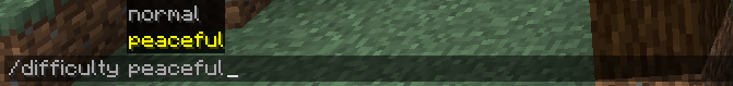 Changing Minecraft difficulty in game to peaceful