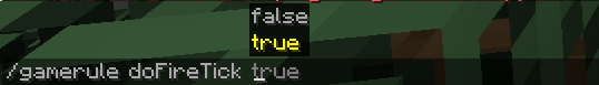 Minecraft disable fire spread in-game enable command
