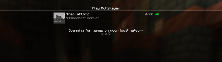 Minecraft play multiplayer screen