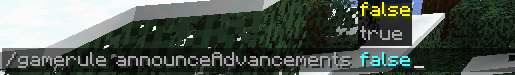 Minecraft player advanced announcements in game disable command