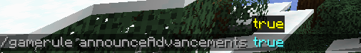 Minecraft player advanced announcements in game enable command
