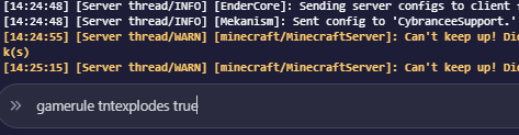 Minecraft enable TNT using Cybrancee panel console
