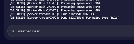 Minecraft weather clear command using console