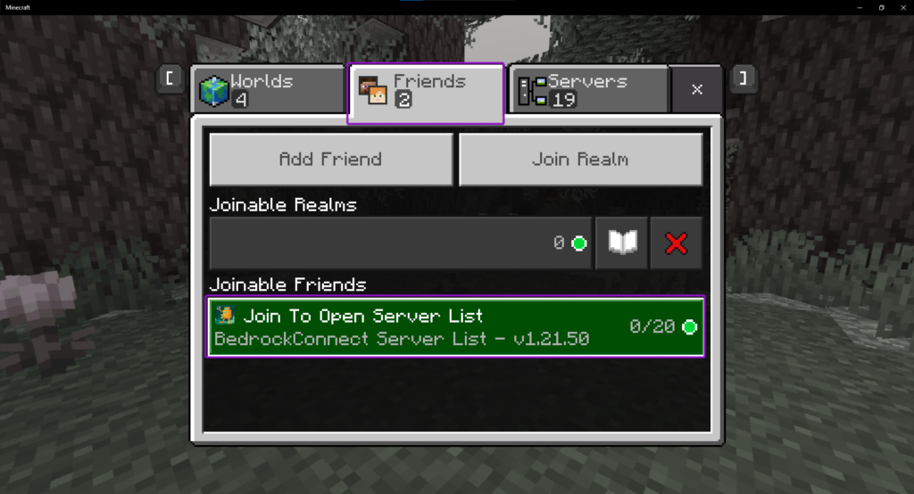 Minecraft Xbox friends list