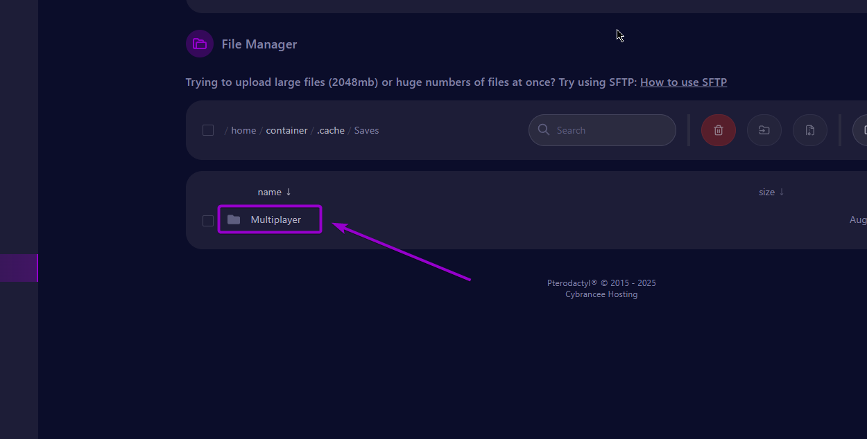 Cybrancee Panel Files Tab Multiplayer File Project Zomboid Server