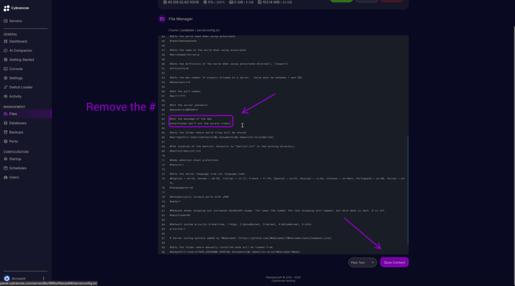 Cybrancee Server Config MOTD
